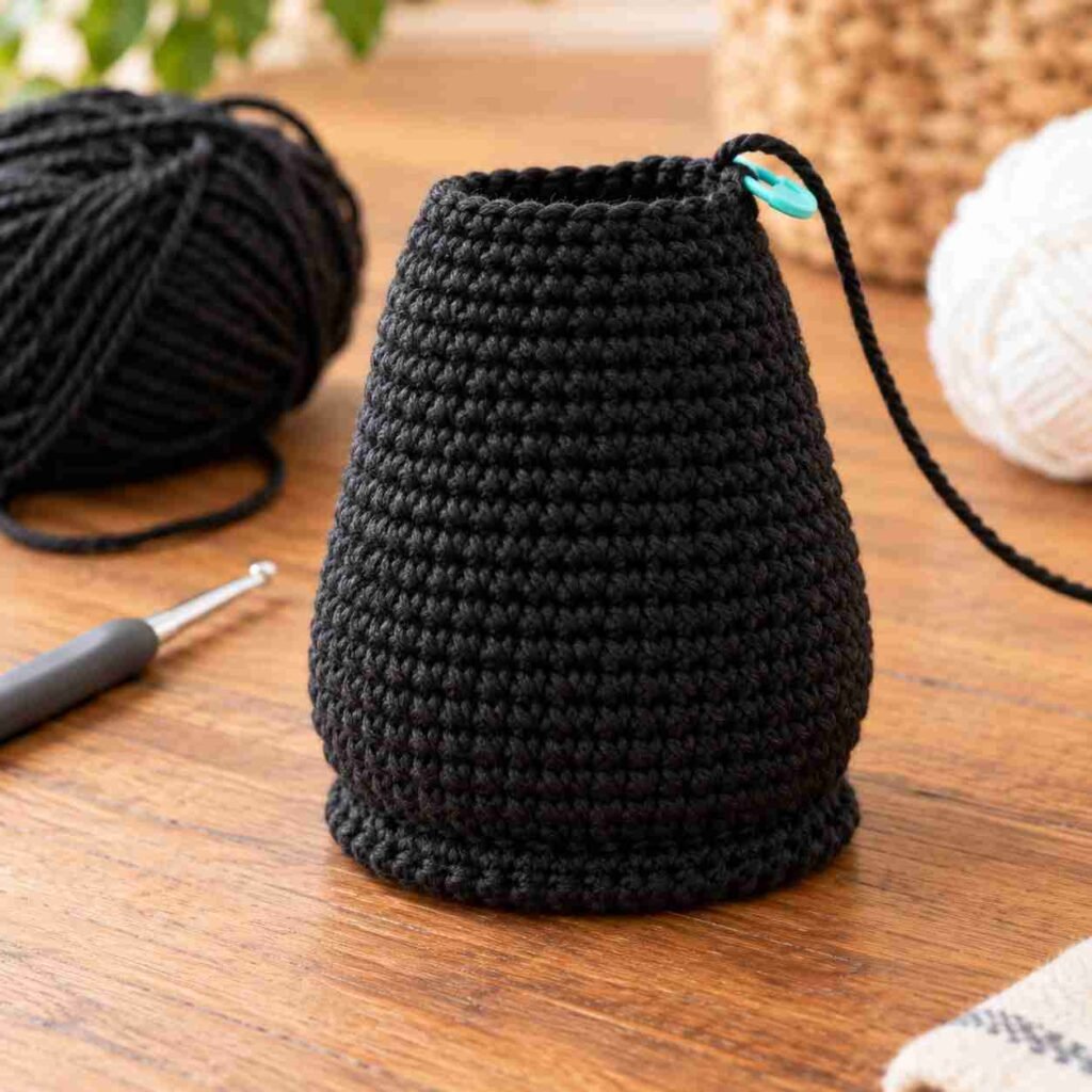 Crochet penguin body base widened for standing balance